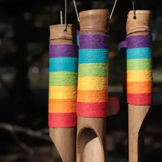 Indonesia Wind Chime - Rainbow Bamboo