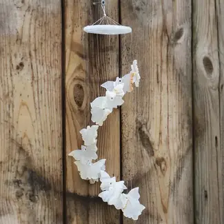 Mexico White Onyx Butterflies Wind Chime