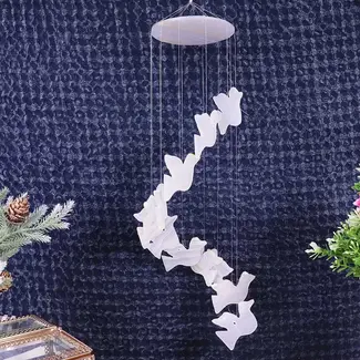 Mexico Wind Chime - White Onyx Doves