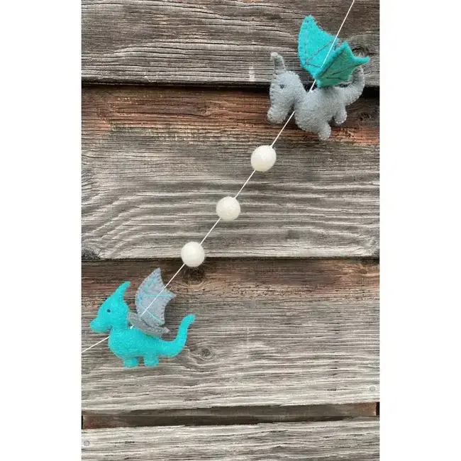 Felted Wool Dragon Garland