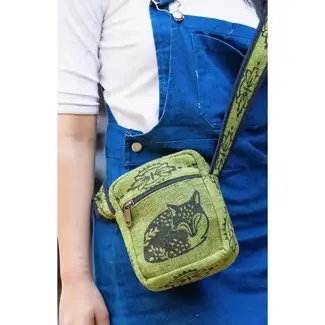 Nepal Small Zippered  Block Print Cross-Body Bag