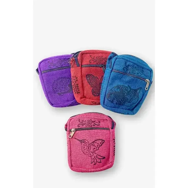 Small Zippered  Block Print Cross-Body Bag