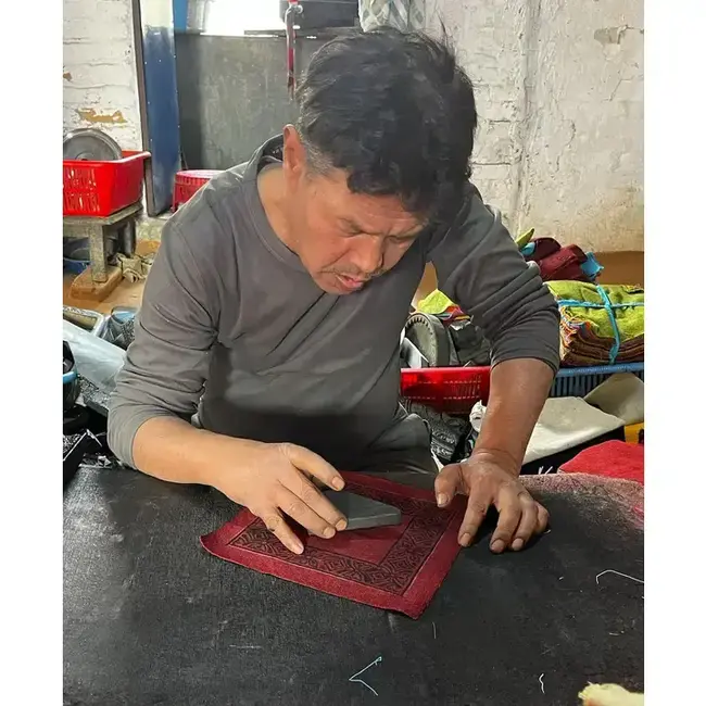 Small Zippered  Block Print Cross-Body Bag