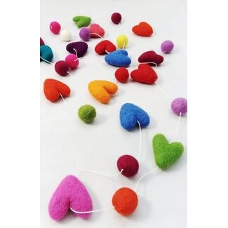 Nepal Felted Heart Garland