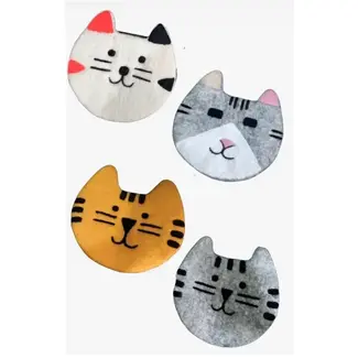 Nepal Trivet - Felted Wool Cat Face