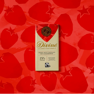 Ghana Divine 25% Strawberries White Chocolate Bar 85g
