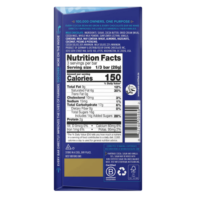 Divine 26% Milk Chocolate Bar 85g