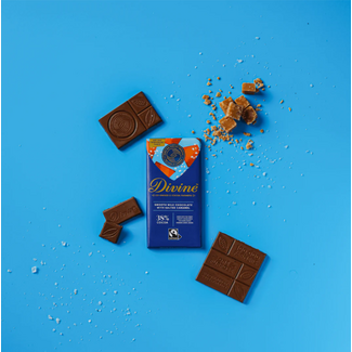 Ghana Divine Chocolate Bar 85g Toffee & Sea Salt Milk 38%