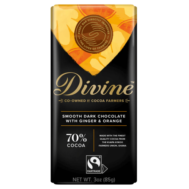 Divine 70% Ginger & Orange Dark Chocolate 85g