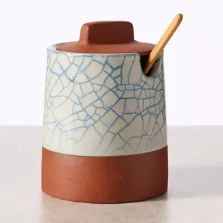 Nepal Honey Pot - Ciya Blue Crackle