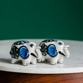 Guatemala Ceramic Elephant Salt & Pepper Shaker Set