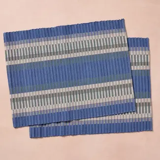 Nepal Placemat - Khana Handloomed Cotton, Blue  (Set of 2)