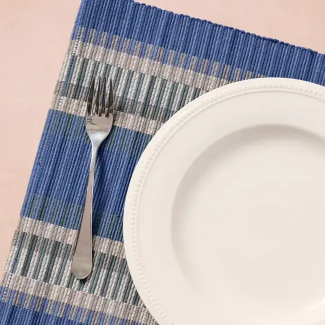 Placemat - Khana Handloomed Cotton, Blue  (Set of 2)