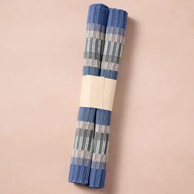 Placemat - Khana Handloomed Cotton, Blue  (Set of 2)
