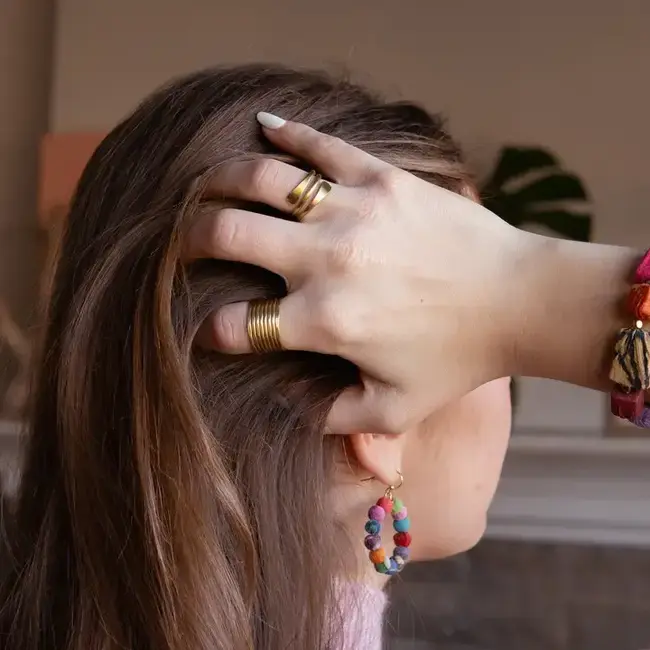 Ring - Brass Stacked Column