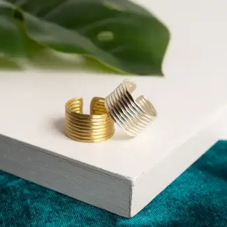 India Ring - Brass Stacked Column