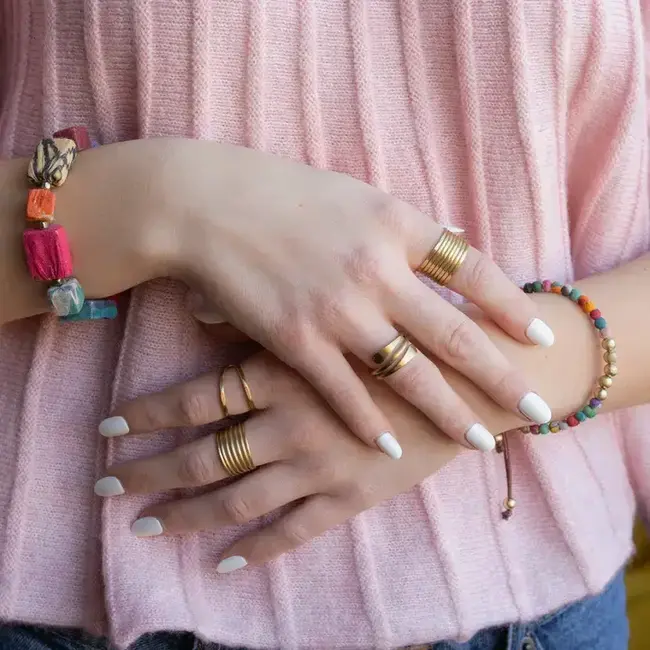 Ring - Brass Stacked Column