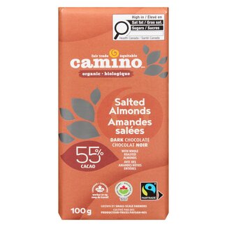 Canada Camino 55% Almonds & Sea Salt Dark Chocolate Bar 100g
