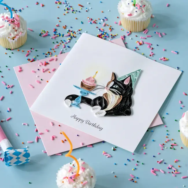 Quilling Card - Birthday Cat