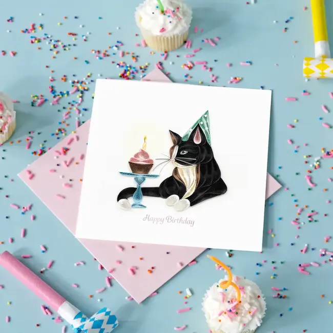 Quilling Card - Birthday Cat