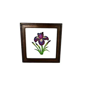 Pakistan Dark Red Oak Etched Wood Frame - 6"x6"