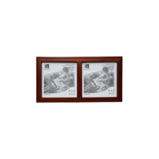 Pakistan Photo Frame - Duo Natural Mahogany Etched (6x6)