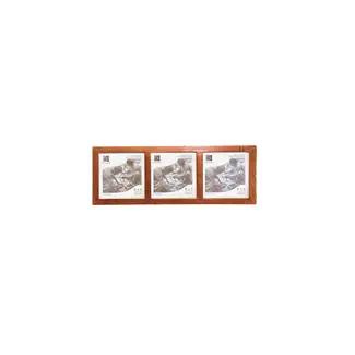 Pakistan Natural Mahogany Striped Wood Trio Frame