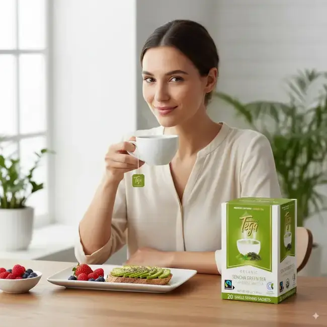 Tega Organic Tea - Sencha Green Tea with Japanese Matcha 20ct