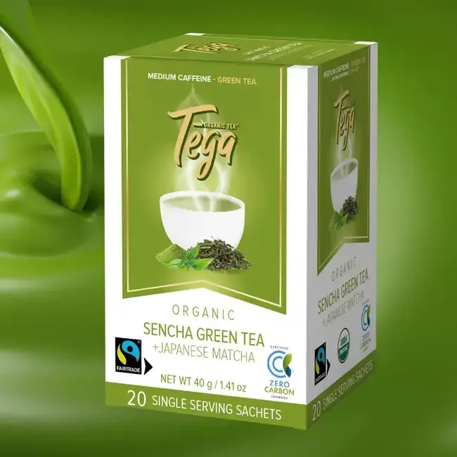Tega Organic Tea - Sencha Green Tea with Japanese Matcha 20ct