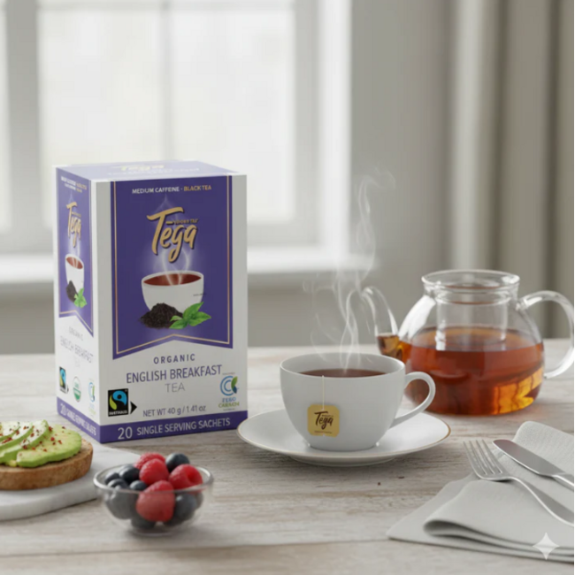 Tega Organic Tea - English Breakfast Black Tea 20ct