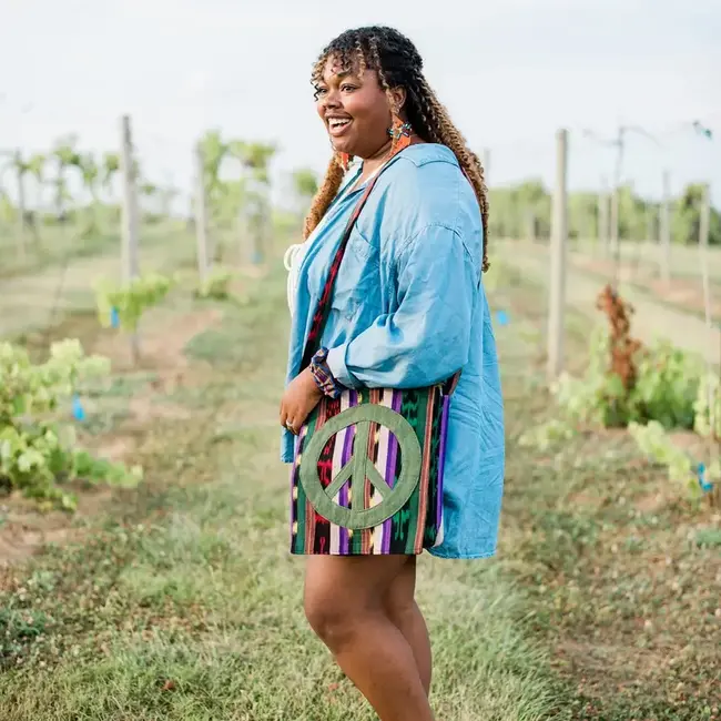 Peace Ikat Messenger Bag