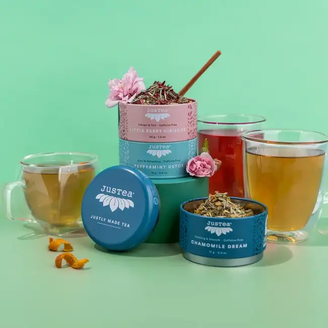JusTea - Herbal Tea Trio Tin & Spoon