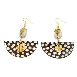 Kenya Bone & Brass Earrings
