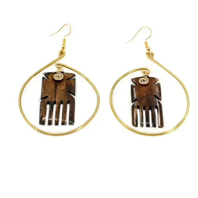 Bone & Brass Earrings