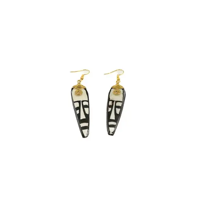 Bone & Brass Earrings