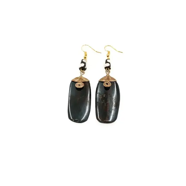 Bone & Brass Earrings