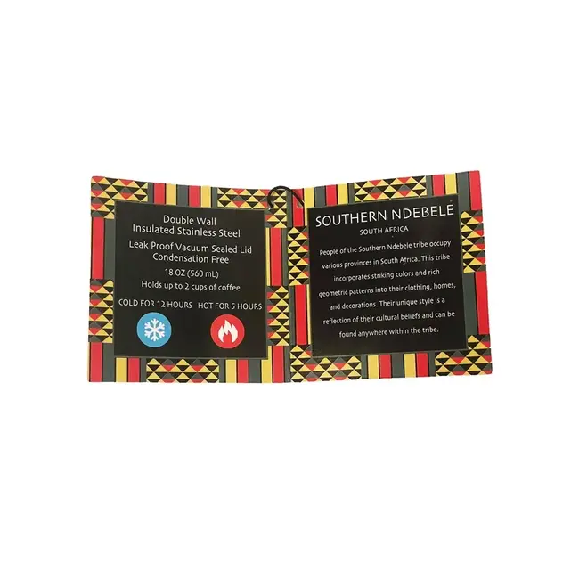 Insulated Water Bottle - Southern Ndebele Print