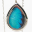 Butterfly Jewelry Blue Morpho Teardrop Pendant Necklace