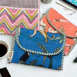 India Blockprinted Cotton eBook Reader Pouch