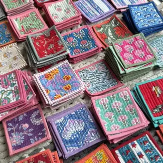India Blockprinted Quilted Coaster