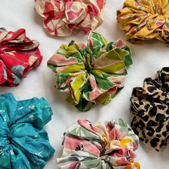 Blockprinted Cotton Scrunchie