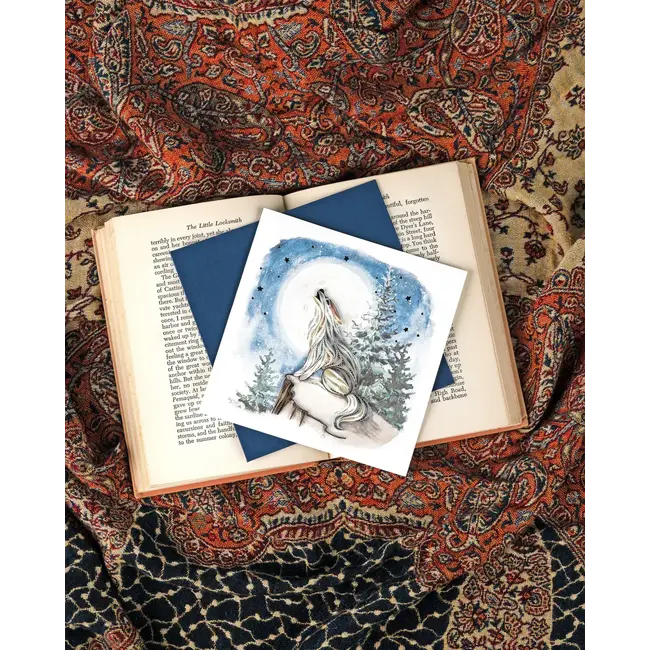 Quilling Card - Howling Wolf