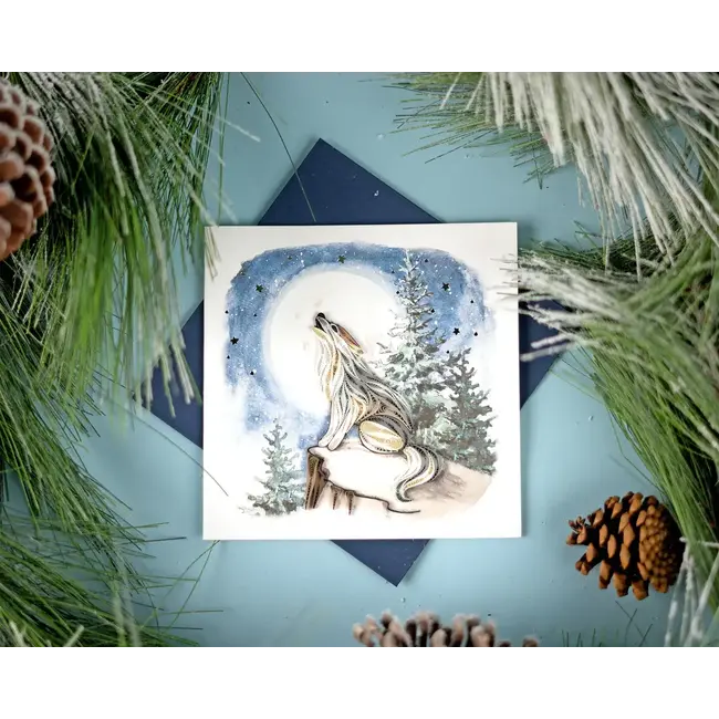 Quilling Card - Howling Wolf