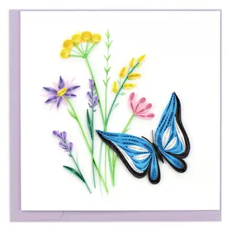 Vietnam Quilling Card - Butterfly & Wildflowers