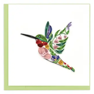 Vietnam Quilling Card - Decorative Floral Hummingbird