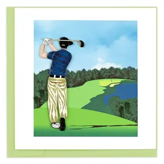 Vietnam Quilling Card - Golfer