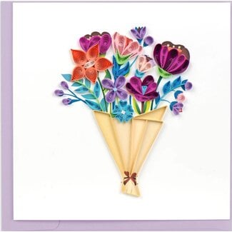 Vietnam Quilling Card - Playful Flower Bouquet