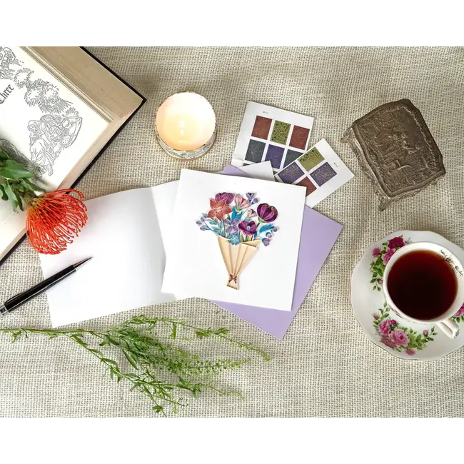 Quilling Card - Playful Flower Bouquet
