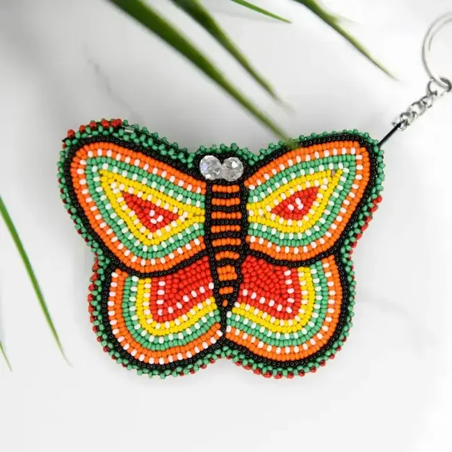 Coin Purse - Beaded Butterfly Keychain