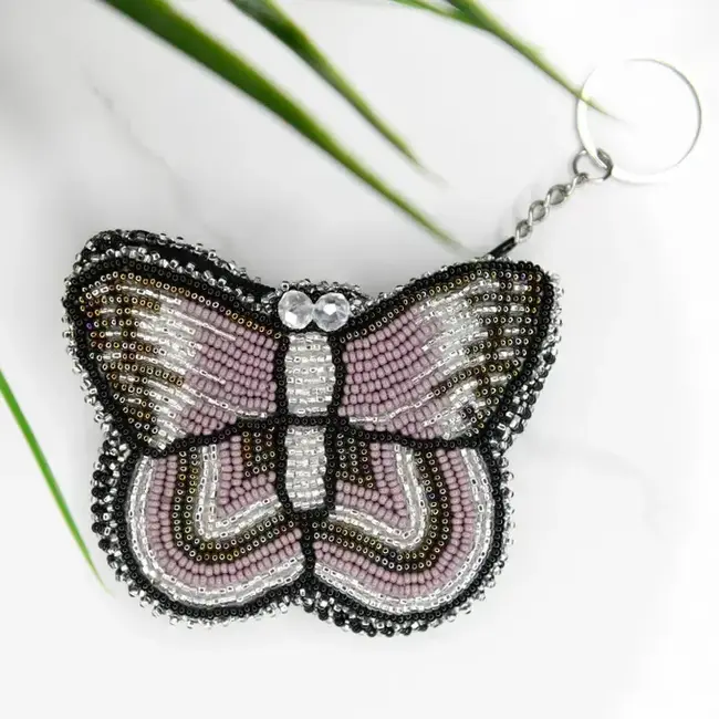 Coin Purse - Beaded Butterfly Keychain